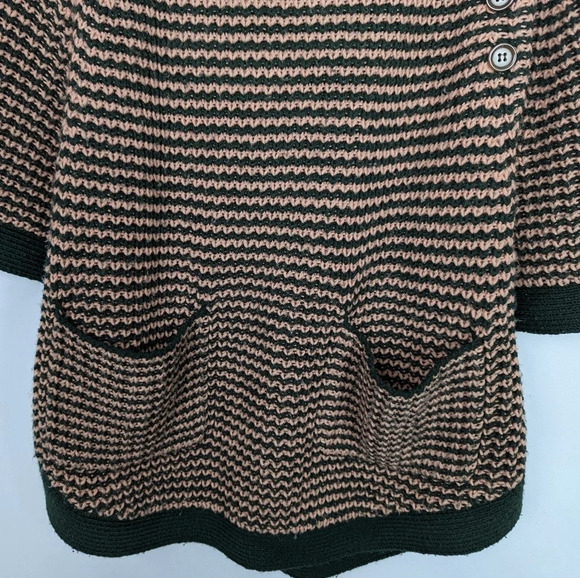 Paul & Joe Sister Anthro. Archer Chunky Stripped Knit Poncho Oversized Sweater 4 - Picture 6 of 10